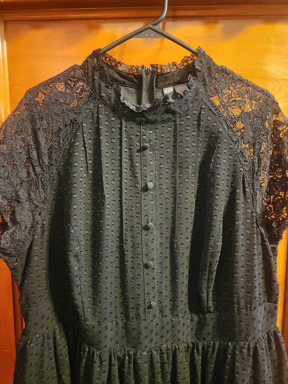 torrid Black Lace Dot-Texture Girls' Dress - Picture 2 of 4